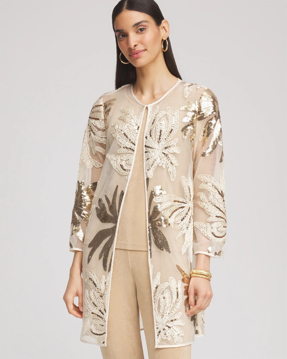 Travelers™ Collection Sequin-Mesh Jacket | Chico's